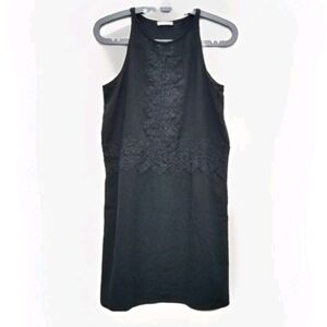 Leith Black Racerback Shift Dress W/Crochet Detail